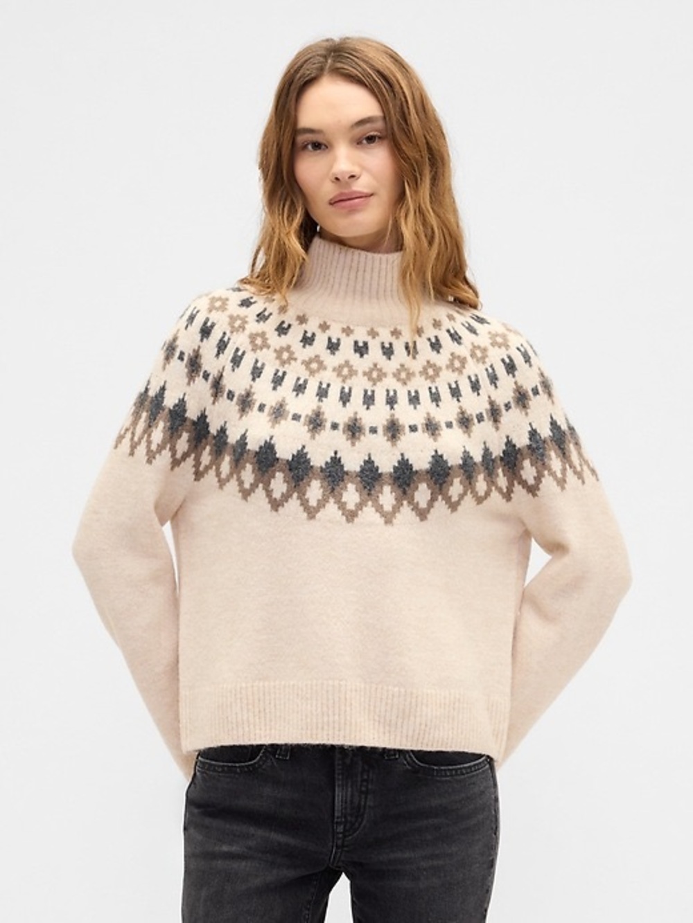 Gap Fair Isle Mock Neck Sweater